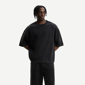 T-shirts Boxy de haute qualité pour hommes en détresse poids lourd T-shirt surdimensionné délavé à l'acide T-shirt court personnalisé pour hommes - Product Image 6