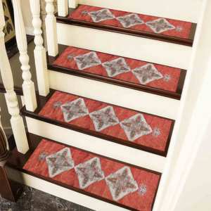 Tapis rouge, tapis au design Kilim, tapis à motifs ethniques, tapis imprimé - Product Image 1