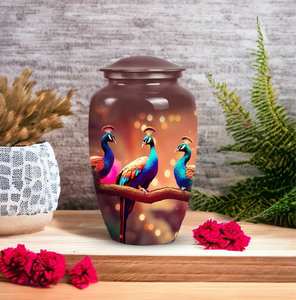 Regal Peacock Memorial <b>Urn</b> <b>for</b> <b>Human</b> <b>Ashes</b> Keepsake Large <b>Urn</b> <b>for</b> Adult <b>Ashes</b> Decorative Peacock Design Custom <b>Small</b> <b>Urn</b> - Product Image 5