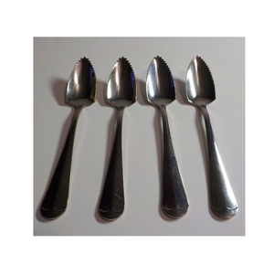 Excellent miroir argent cuillère en acier inoxydable couverts pamplemousse cuillère couverts demi dentelé agrumes pamplemousse cuillères - Product Image 6