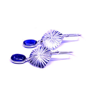 ชุดห้อยอัญมณีไคยาไนต์ชุบทองและ925ของผู้หญิงชุดห้อยต่างหูแฟชั่น - Product Image 4