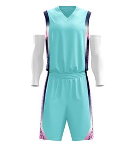 Dernier modèle d'uniforme de basket-ball personnalisé avec logo imprimé sur le devant, 100% polyester respirant, séchage rapide, prix bas - Product Image 1
