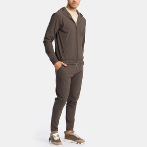 Sérigraphie personnalisée Sweats à capuche en coton pour hommes Ensembles de 2 pièces Jogging Streetwear Survêtement à capuche au point contrasté Survêtement - Product Image 2