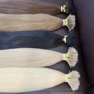 Nuovo design Bonestraight capelli Nano anello vergine capelli umani Extension Nano punta estensione capelli dal Vietnam per la vendita