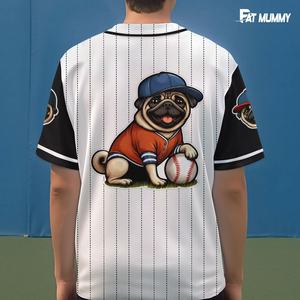 Maillot de baseball décontracté et amusant à motif de personnage, grande taille, pour les amateurs de dessins animés et de films, imprimé par transfert thermique, 100 % coton - Product Image 3