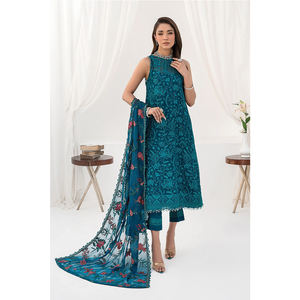 Robe de soirée en mousseline de soie de style pakistanais pour femmes robe de soirée traditionnelle en mousseline de soie pour femmes - Product Image 6