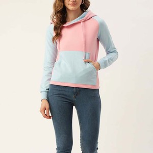 Sweats à capuche pour femmes, hiver, confortables, vente chaude, qualité supérieure, 100% coton, couleur contrastée personnalisée, style streetwear - Product Image 4