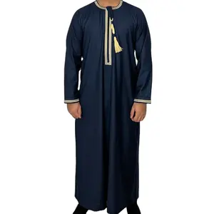 मोरक्कन थॉब जुब्बा काफ्तान इस्लामिक ड्रेस पुरुषों के लिए मुस्लिम थोब कस्टम चेस्ट टसल स्टाइलिश थोब अरब पुरुषों के लिए कपास से बना