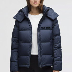 Nouvelle arrivée, veste d'hiver oversize unie, coupe-vent et imperméable, logo imprimé personnalisé, veste à bulles légère - Product Image 4