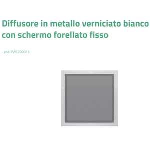 Difusor de Aire Acondicionado de Metal Pintado de Blanco Tecnosystemi con Rejillas y Persianas Perforadas Fijas - Product Image 3