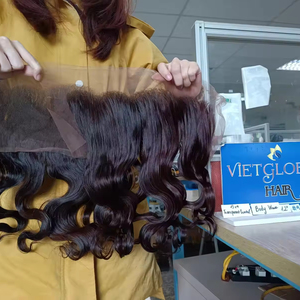Cheveux cambodgiens vierges bruns teints de qualité supérieure en dentelle frontale transparente 13x4, cheveux humains bruts vietnamiens Grade a - Product Image 1