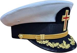 Chapeau de Capitaine Noir Maçonnique Chevalier Templier en Coton – Matériaux Premium Importés - Product Image 2