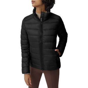 2025, venta al por mayor, chaqueta acolchada de Color negro sólido para mujer, logotipo personalizado, tela transpirable, relleno de algodón, chaqueta de burbujas con cremallera - Product Image 5