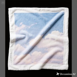 Manta de lana suave de lujo Cozy Pink Blue Sky Design Tamaño Queen - Product Image 3