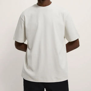 T-shirt uni surdimensionné pour homme, à épaules tombantes, personnalisable, décontracté, lourd, à manches courtes, best-seller - Product Image 3