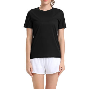 Haut de gymnastique à manches longues pour femmes avec logo personnalisé, vêtements de sport confortables et décontractés en polyester pour l'été - Product Image 1