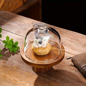 Mango Wood <b>Cake</b> <b>Stand</b> with Glass Lid Wholesale Manufacturer Custom Made Wooden <b>Cake</b> Server <b>Stand</b> with Glass <b>Dome</b> - Product Image 5