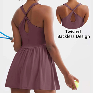 Uniformes de tennis pour femmes poche pour téléphone taille haute large bande 2 en 1 Short Tennis Golf élastique jupe de pickleball - Product Image 4