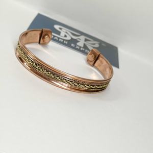 Stylish Traditional <b>Magnetic</b> Copper Open Cuff Bangle Handmade Adjustable <b>Bracelet</b> with Chain Design Lightweight <b>for</b> Men <b>Women</b> - Product Image 6
