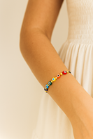 7 Chakras d'énergie faits à la main réglable Boho Bracelet perlé fin coloré mauvais œil pour la Protection et le Style grand cadeau pour fille