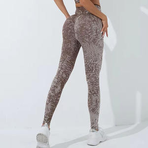 Leggings de yoga à motif solide taille haute personnalisés pour femmes pantalons de sport à séchage rapide dans les tailles S M L avec legging à logo personnalisé - Product Image 5