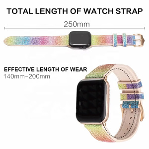 Nuevas correas elegantes de silicona y cuero con efecto camaleón arcoíris, cómodas y brillantes para relojes inteligentes IWatch <span class=keywords><strong>Serie</strong></span> 7 - Product Image 4