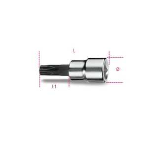 Chrome-Plated 3/8\" Female Square Drive <b>Screwdriver</b> Sockets with Burnished Inserts for <b>Pentalobe</b> Screws - Product Image 1