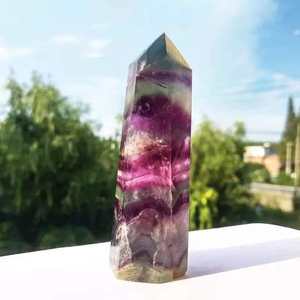 หอคริสตัลหลายฟลูออไรต์ธรรมชาติงานหัตถกรรมหอคริสตัลรุ้งฟลูออไรต์ทำมือสำหรับตกแต่งบ้าน - Product Image 3