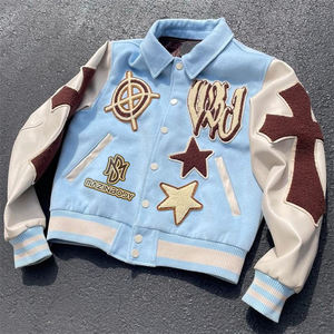 Manufacturer Custom High Quality Party Chenille Embroidery Patchwork Streetwear Winter <b>Bomber</b> Letterman <b>Varsity</b> <b>Jacket</b> for <b>Men</b> - Product Image 1
