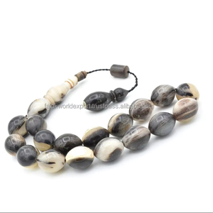 Cuerno de búfalo REAL Oración islámica 33 Cuentas Tasbih Misbaha Rosario musulmán Tasbih 33 Sibha Cuentas DE PREOCUPACIÓN Regalo musulmán 8mm Tasbih Por FWE - Product Image 1