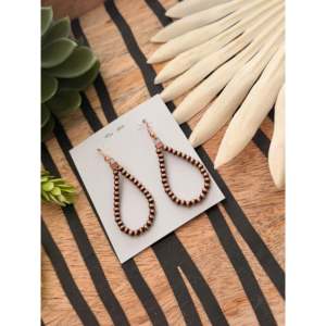Pendientes Colgantes de Perlas Navajo de Cobre de 3MM Hechos a Máquina con Diseño de Gota de Agua - Product Image 3