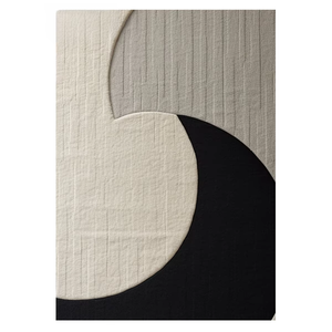 พรมปูพื้นขนแกะสีขาวดำนุ่มมือดีไซน์นามธรรมทันสมัยรูปทรงสี่เหลี่ยมผืนผ้าสูงสำหรับบ้านห้องนั่งเล่นห้องเด็กขนาด4 * - Product Image 3