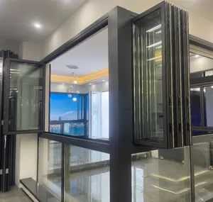 Professional Customized Aluminum Bifold Windows Energy Efficient Folding Glass Windows Folding Windows