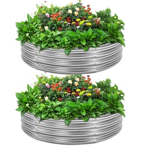 Jardinière ronde élégante en métal faite à la main seaux galvanisés pour jardin patio décor à la maison jardinière artisanale - Product Image 1