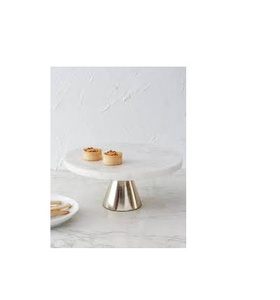 แท่นวางเค้กหินอ่อนสำหรับฐานทองเหลืองรูปทรงกลมสำหรับคัพเค้กขนาดตามสั่ง - Product Image 1