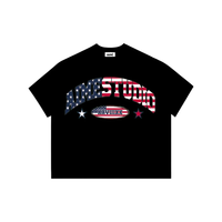 Camiseta Unisex Oversize de Corte Cuadrado, Transpirable, con Bordado y Estampado, Tela Waffle, Corte Corto, Tallas Grandes, para Adolescentes, ODM OEM