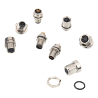 Conector de Enchufe con Código D B de 3, 4, 5, 6 y 8 Pines, Montaje en Placa Metálica, Resistente al Agua IP67