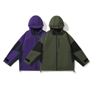 Hooded Puffer Jacket Water Repellent PFC Free Color Blocking Polyester <b>Windbreaker</b> for Men <b>Women</b> Winter Sporty Zipper Closure - Product Image 3