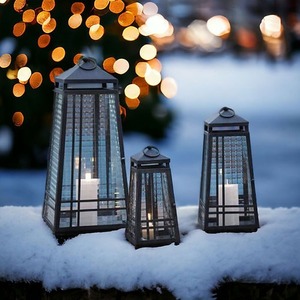 Bougeoir romantique en métal en fer et lanterne Design créatif pour le dîner de Noël et la décoration de la maison - Product Image 1