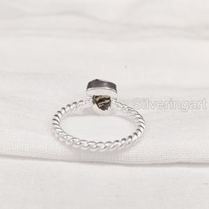 Rough Stone Jewelry Women's <b>Ring</b> Natural Raw Smoky <b>Quartz</b> Gemstone Twisted Band Christmas Gift Jewelry 925 Sterling Silver <b>Ring</b> - Product Image 6