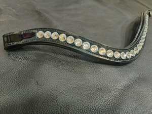 Banda para cejas de cuero acolchado suave de alta calidad para caballos Cristales de calidad premium Estilo ostentoso - Product Image 4