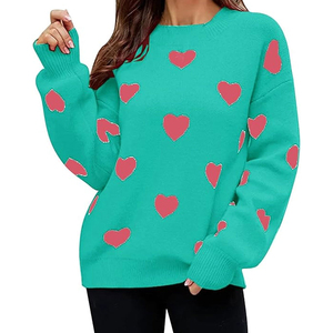 เสื้อสเวตเตอร์ถักแบบสวมศีรษะสำหรับผู้หญิงใส่สบายคอสีทึบ - Product Image 3