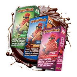 Bulk Wholesale Crispy Cluck Fried Chicken Chocolate Strawberry Flavor 48g 24 Pack <b>Display</b> <b>Case</b> Fun Chicken Leg Shape - Product Image 4