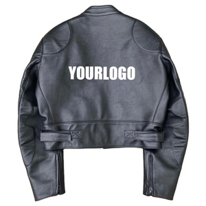 Casual Men's Pure Fashion <b>Leather</b> Jacket with Custom Logo Stand Collar Winter Outerwear in Plus Size <b>High</b> Street Style - Product Image 4