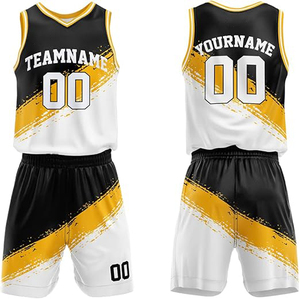 Ensemble d'uniformes de basketball imprimés respirants, conçus pour la performance, le confort et la durabilité lors des séances sportives intenses et des matchs, personnalisables - Product Image 1
