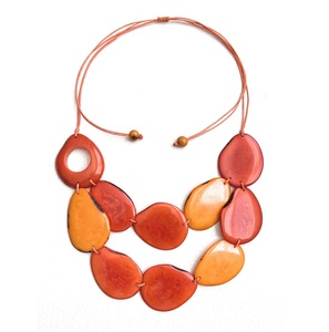 Collar de Mujer Moderno, Natural, Cristiano y Ecológico con Cuentas de Resina, Hilo de Algodón y Perlas para Bodas, Compromisos, Fiestas y Oficina - Product Image 5