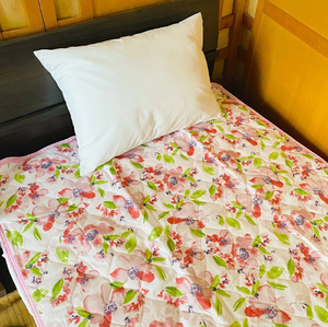 Bông gạc giường Pad Duvet bao gồm phong cách hiện đại màu xanh/hồng 100% bông tất cả các mùa có thể giặt tùy chỉnh mô hình thực vật - Product Image 6