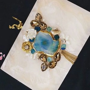 คลัทช์ผ้าแจ็คการ์ดฝังมุกหรูหราหรูหราสง่างามสำหรับงานแต่งงานอิสลามเจ้าสาวอาหรับเย็บปักแบบอินเดีย - Product Image 5