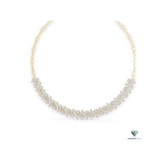 Collier en or jaune 14 carats massif avec diamants de laboratoire taille princesse, poire et marquise, 23,22 TCW - Product Image 3