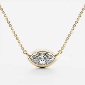 Marquise Cut Moissanite Solitaire <b>Sterling</b> <b>Silver</b> Luxury Women's Pendant <b>Necklace</b> Elegant - Product Image 2